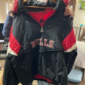 Chicago Bulls Starter Black and Red NBA Jacket